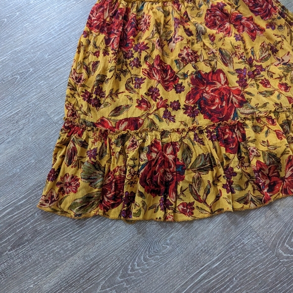 URBAN OUTFITTERS - Mustard Floral Crochet Mini Dress - Picture 6 of 11